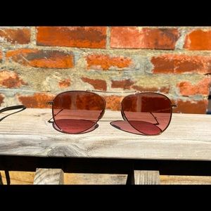 Mr Leight Ichi 18KRG Rose Gold Aviator Sunglasses